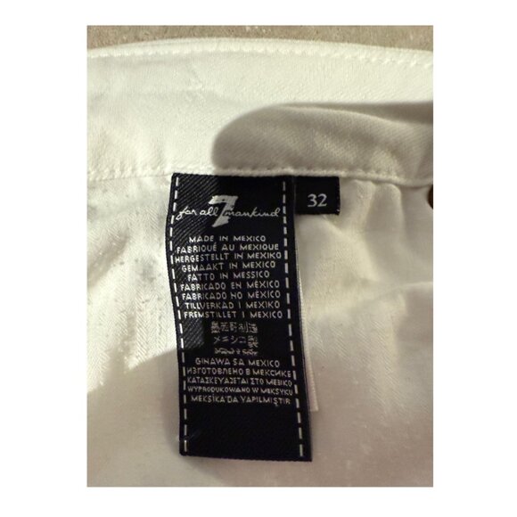 7 For All Mankind White Kimmie Crop - 32 - Picture 6 of 7